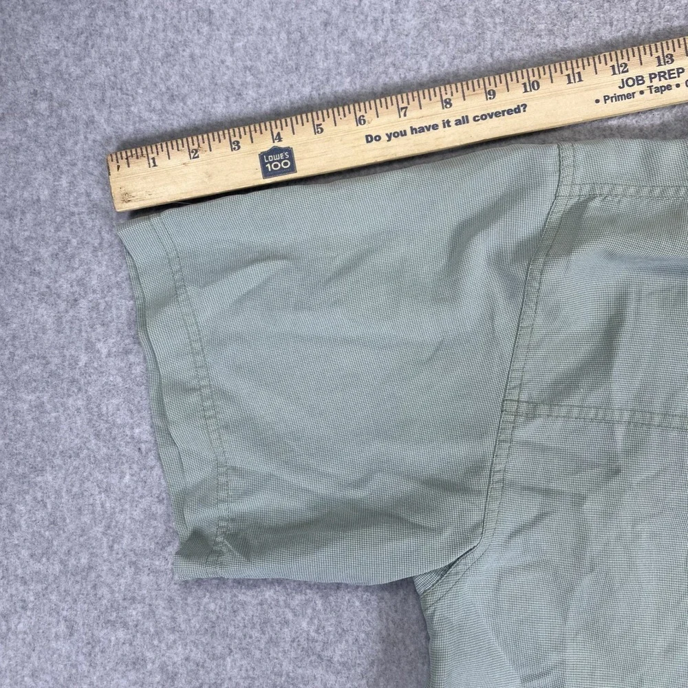 The North Face Button Up Shirt Mens XL Green Short Sleeve Hiking Vented